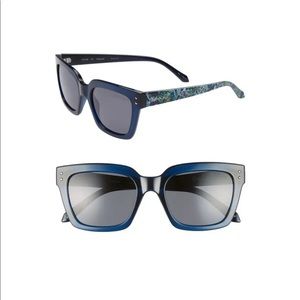 Lilly Pulitzer, Women's Celine 54mm Polarized Square Sunglasses Navy Crystal